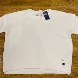 Brand new white Hollister sweater/avail in grey